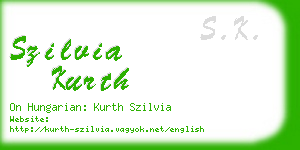 szilvia kurth business card